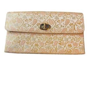 Britemode  Vintage Gold Floral Brocade Evening Clutch Purse Elegant Formal